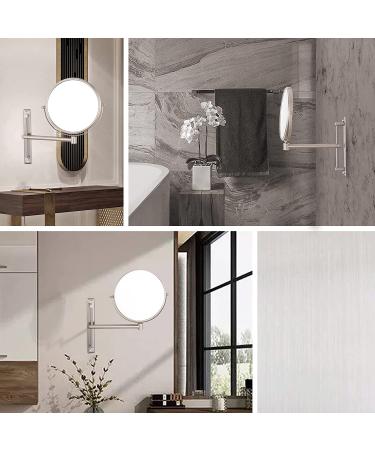 Nicesail 8 Inch Double-Sided Shower Shaving Mirror with 5X Magnification - Brush Nickel Finish - Buy Online on GoSupps.com