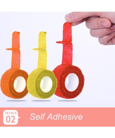 Self Adhesive Bandage Wrap - 10 Rolls Compression Wrap for Athletes | Elastic Fixation Bandage for Wrist & Ankle | Prevent Calluses | 0.98"x78.74" (Orange - Buy Online on GoSupps.com
