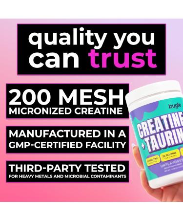 Creatine with Taurine for Women & Men - Unflavored Micronized Creatine Monohydrate Plus Taurine Powder to Support Muscle Strength Recovery & Brain Health (60 Servings) Unflavored 14.96 Ounce (Pack of 1) - Buy Online on GoSupps.com