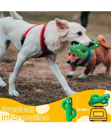 Rmolitty Indestructible Dog Toys - Durable Rubber Puppy Chewing & Squeaking Cactus Toy for Small to Medium Dogs - Buy Online on GoSupps.com