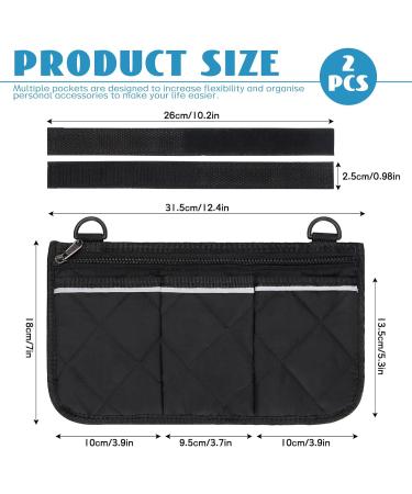 2 PCS wheelchair bag and Reflective Stripes Black and Gray Wheelchair Side Bag Wheelchair Accessories for Seniors Wheelchair Armrest Side Bag for Manual Wheelchair Electric Wheelchairs Rollator and Walker (Black) - Buy Online on GoSupps.com