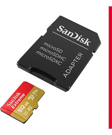 SanDisk 512GB Extreme microSDXC Memory Card - Up to 190MB/s, C10, U3, V30, 4K, 5K, A2 - SDSQXAV-512G-GN6MA - Buy Online on GoSupps.com