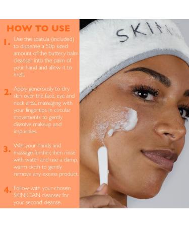 SKINICIAN Cleansing Balm - Soothing Cleansing Balm Enriched with Avocado Oil Jojoba Oil Almond Oil - Makeup Remover Cleansing Balm - Dermalogically Tested - Vegan & Cruelty Free (100ml) with Spatula - Buy Online on GoSupps.com