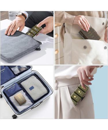 Weekly Pill Organizer 4x a Day - Large 7-Day Medicine Case for Vitamins Supplements & Fish Oils - Brown - Buy Online on GoSupps.com