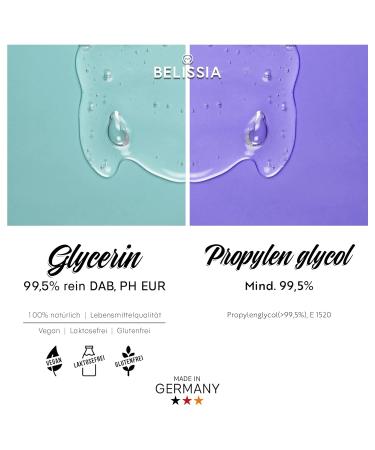 Buy Belissia Glycerin 1000ml & Propylene Glycol 1000ml - 99.5% VG & 99.9% PG - High Purity Liquid E422 & E1520 - 0% Additives - International Shipping - Buy Online on GoSupps.com