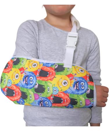 Solace Bracing Children's Padded Sling - British Made & NHS Supplied - Monsters Design - #1 Arm Support for Fractures & Injuries - Buy Online on GoSupps.com