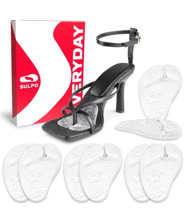 Sulpo set 4 pairs of flip-flops inserts-toe protection pillow-shock absorption for summer shoes midfoot support-help with toe pain-insoles for high heel flip-flops 4 pairs shock absorption toe protection high heels