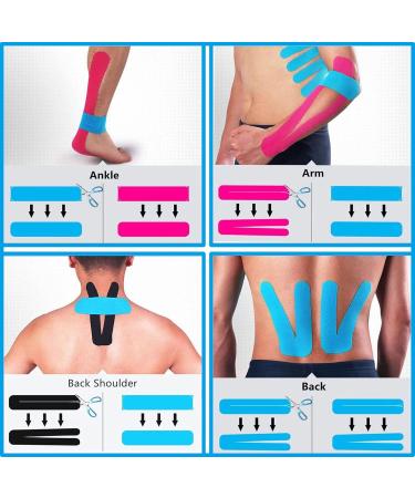 SUOAPAIQ Kinesiology Tape Precut (3 Rolls 60 Precut Strips) Waterproof Sports & Athletic tape for Athletes - Physio Elastic Sports Tape (Blue) - Buy Online on GoSupps.com