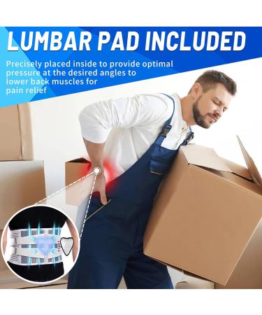 Back Support Belt with Lumbar Pad for Men & Women - Large Size (37-45) | Back Brace for Lower Back Pain Relief, Herniated Disc, Sciatica, Scoliosis - Removable Breathable Anti-Skid Lumbar Support Belt with 4 Stays - Buy Online on GoSupps.com