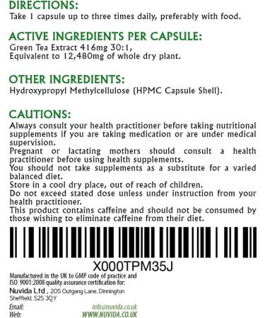 90 High Strength Green Tea Extract Capsules - Natural Antioxidant Supplement - Vegan Friendly - Buy Online on GoSupps.com