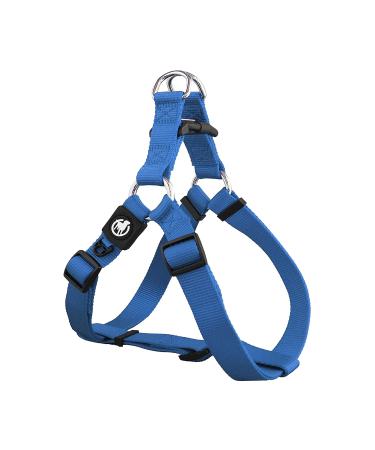 DDOXX Nylon Step-In Dog Harness - Adjustable Chest Puppy Harness for All Sizes - L (Light Blue) Light Blue L - 2.5 x 65-99 cm