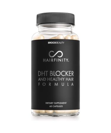 Hairfinity DHT Blocker and Healthy Hair Formula - Growth Supplement with Saw Palmetto  Biotin  and Vitamins to Stop Hair Loss and Regrow Hair - Vegan (60 Veggie-Capsules)