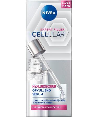 Beiersdorf NIVEA Cellular Hyaluronic Acid Serum Face Facial serum with Pure Hyaluron Wrinkle Filling and Moisturizing Skincare with Hyaluronic Acid 30ml - Buy Online on GoSupps.com