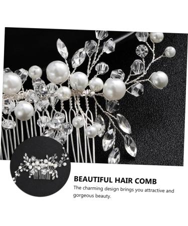 Didiseaon 1pc Pearl Comb Rhinestone Hair Accessories Crystal Side Comb Hair Comb Hair Claw Clips for Women Pearl Hair Barrettes Wedding Side Comb Alloy Rhinestones Props Bride - Buy Online on GoSupps.com