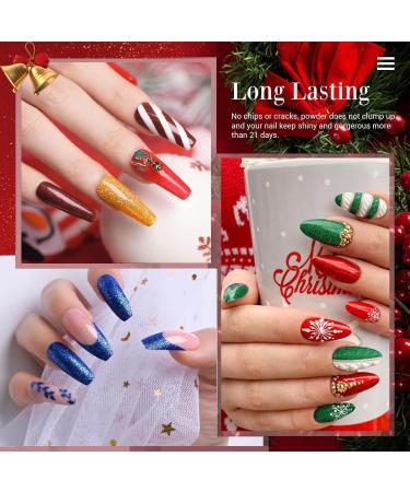 Dip Powder Nail Kit Starter 6 Colors Christmas Glitter Set | Base Top Coat Activator | French Manicure | No LED Lamp Needed - Dip-9pcs-03 - Buy Online on GoSupps.com