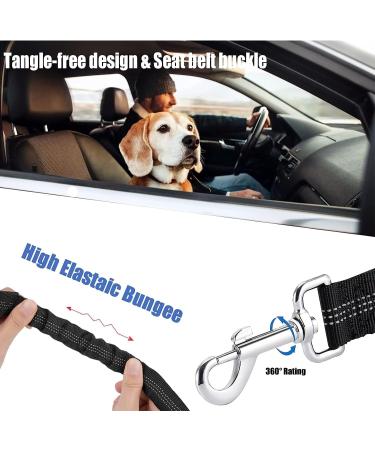 Dog Seat Belt Car Harness Seatbelt for Pet Cars Safety Lead Adjustable Clip Restraint Headrest Elastic Bungee No Tangle Leash for Small Medium Puppy in Vehicle Travel (Black) - Buy Online on GoSupps.com