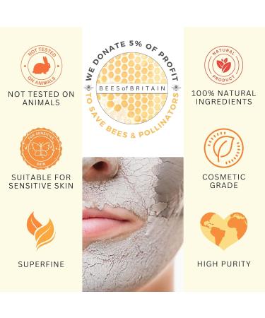 100% Pure Calcium Bentonite Clay - Cosmetic Quality | Bees of Britain - Facial Cleaner Super Fine 454g | 5% Profit Donation to Save Bees - Buy Online on GoSupps.com