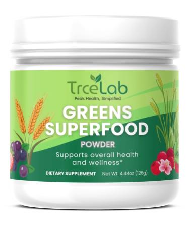 TRCELAB Organic Super Greens Powder Detox | Wheatgrass Juice Powder & Spirulina with Barley Grass Juice Powder Organic | Daily Greens Superfood | 30 Servings