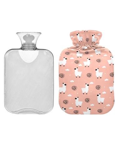 ZZXXB Beautiful sheep heat bottle with fleece cover 1 liter PVC warming bag for neck shoulder pain handfoots heating press and cold therapy