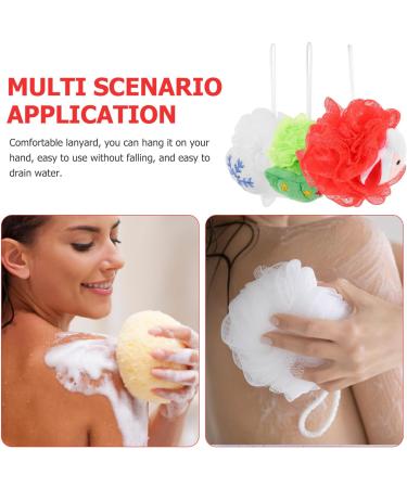 SOLUSTRE 3Pcs Christmas Loofah Sponge Set - Santa Christmas Tree Snowflake Bath Scrubbers for Adults - Perfect Holiday Gifts - Buy Online on GoSupps.com