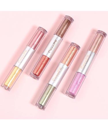 Liquid Glitter Eyeshadow | Long Lasting Quick-Drying Eyeshadow Makeup Set - Shimmer 8 Colors Double Head Design Multi-Dimensional Eye 02 - Buy Online on GoSupps.com