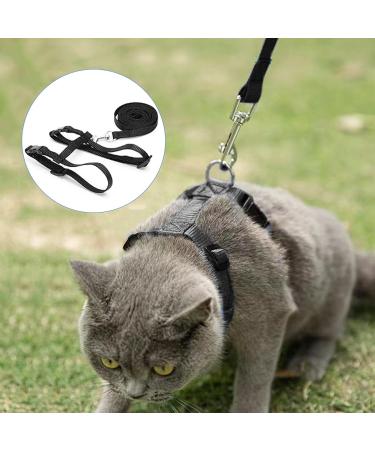 Adjustable Cat Leash & Dishes Set | Safe Harness for Kittens Puppies & Rabbits - 120cm Nylon Breakout Vest - Buy Online on GoSupps.com