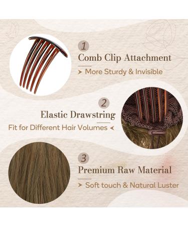 BARSDAR Reades Haardut Extension | Kamm Clip Short Pferance Hair Dutt | Synthetic Chignon for Women - Brown & Blonde Mixed 20cm - Buy Online on GoSupps.com