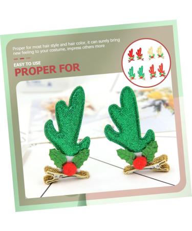 FRCOLOR 16 Pairs Christmas Hair Decor Cute Hair Clips Antlers Hair Clip Women Hair Clips Antler Barrettes Antler Hair Barrette Kids Decor Three-dimensional Gold Powder Cloth Child Hairpin - Buy Online on GoSupps.com