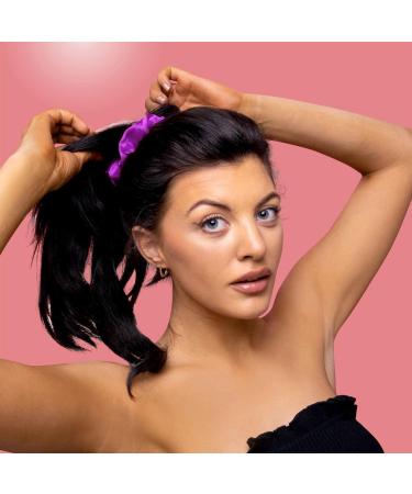 BasicSense Silk Hair Scrunchies Set - Luxurious Mulberry Hair Tie - Skinny Large Scrunchy - Purple Assortment - Set of 3 - Buy Online on GoSupps.com