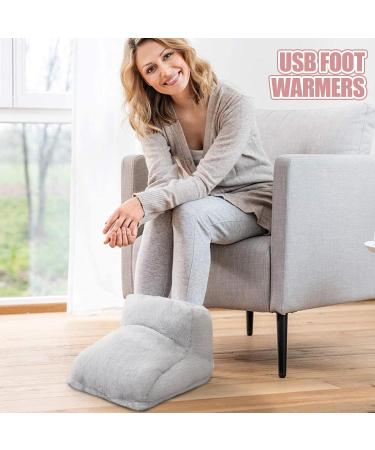 Rechargeable Heated Foot Warmer - Non-Slip Full Wrap Heater for Thick Feet | Cozy Support for Men & Women - Gray - Buy Online on GoSupps.com