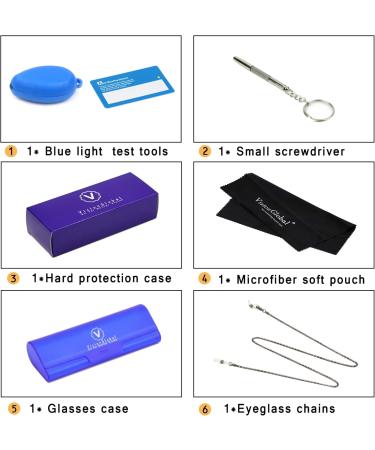 Vision Global Blue Light Glasses for Computers - Anti-Reflex Lenses to Reduce Eye Strain & Tiredness - Unisex +2.00 Magnification K8008-1 Black - Buy Online on GoSupps.com