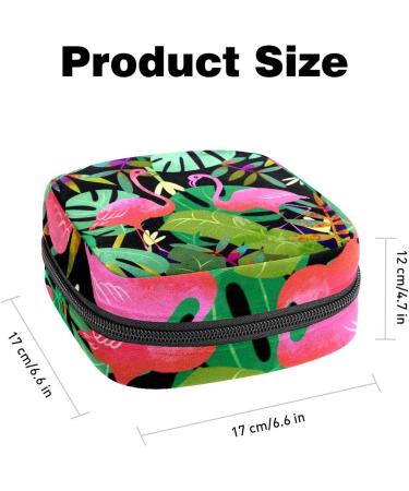 Stylish Menstruation Pad Bag with Zipper | Cute Flamingo Napkin & Tampon Bag for Women & Girls - Buy Online on GoSupps.com