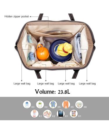 Pipi Bear Diaper Bag Backpack | Stylish Jacquard Maternity Nappy Bag for Mom and Dad with Changing Pad - Cream - Buy Online on GoSupps.com