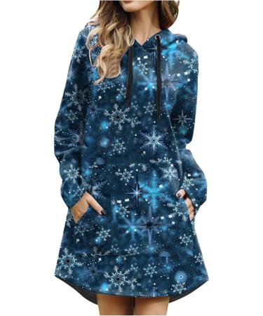 Women s Christmas Skirt & Hooded Sweater Dress Mini Long-Sleeve Top for Autumn/Winter - Buy Online on GoSupps.com