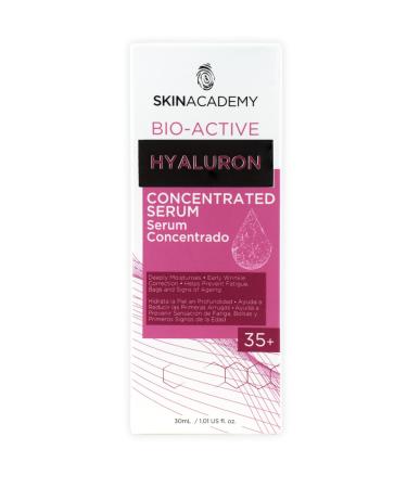 Skin Academy Bio-Active | Hyaluron Concentrated Serum | 35+ Early Wrinkle Correction | Smoothes + Hydrates | 30ml