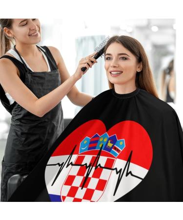 Love Croatia Heartbeat Haircut Cape - Water Resistant Salon Gown for Men & Adults | eCommerce Styling Cape - Buy Online on GoSupps.com