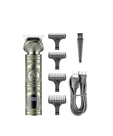 Razors Design Metal Beard USB Charging Barber Trimmer Professional Cordless Hair Clipper Rechargeable LED Displa for Men V-962