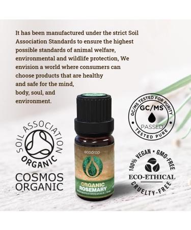 Certified Organic Rosemary Essential Oil 10ml - 100% Pure Therapeutic Grade for Aromatherapy, Massage & Hair Care | Includes e-Book - Buy Online on GoSupps.com