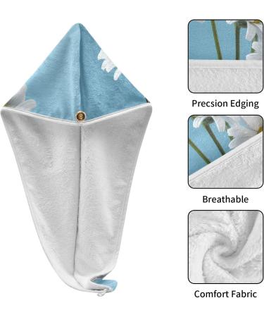 Buy Daisy Hair Towel 2 Pack - Super Absorbent Quick Dry Hair Turbans for Women & Girls | Fast International Shipping - Buy Online on GoSupps.com