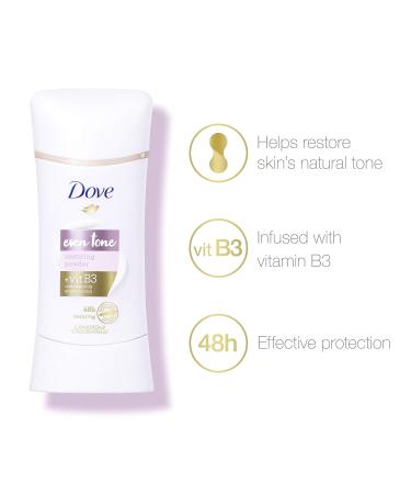 Dove Even Tone Antiperspirant Deodorant 2.6 oz - 3 Pack - Buy Online on GoSupps.com