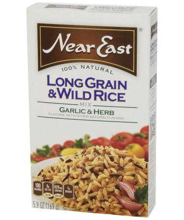 Near East Long Grain & Wild Rice Mix - Garlic & Herb 5.9oz - Authentic Mediterranean Flavors - Buy Online on GoSupps.com