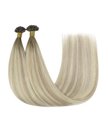 Youngsee Ombre Bonding Extensions - 55cm Remy Real Hair Keratin Hot Fusion Aschblond to Platinblond #18/60a/60 | International Shipping - Buy Online on GoSupps.com