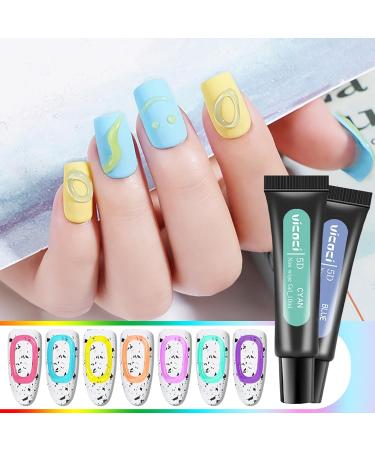 Joyeee 12 Colour Nail Sculpture Gel 10ml 5D Candy Jelly Nail Painting Gel DIY Modeling Nail Set Non-Stick Hand Multifunctional Soft Tubes 3D Carving Embossed Gel for Nail Art Decoration Nail Design nailgel038 - Buy Online on GoSupps.com