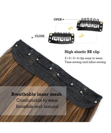YDDM Balayage Wavy Clip in Hair Extensions 24 Inch - 4pcs Set | Synthetic Long Curly Wave Hair Extension Clip Ins for Women - Buy Online on GoSupps.com
