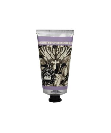 The English Soap Company Royal Botanical Gardens Kew Hand Cream Moisturising Hand Cream for Men and Women Geranium & Basil Scent 75ml