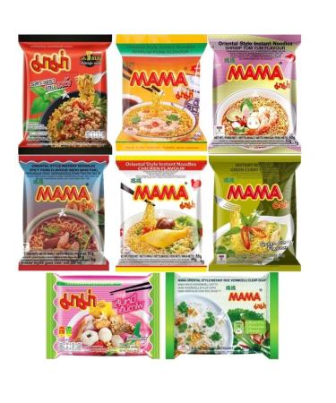 MAMA Thai Instant Noodles Ramen Vermicelli Assorted Flavours Tasting Bundle (12 Packs 6 Flavors) by Starry Mart - Buy Online on GoSupps.com