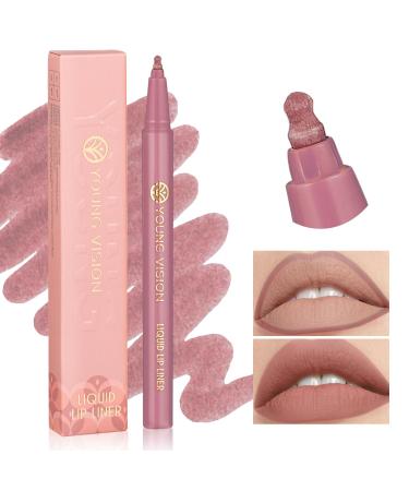 YOUNG VISION Gourd-Shaped Precision Liquid Lipstick & Lipliner - Nude Matte Shades