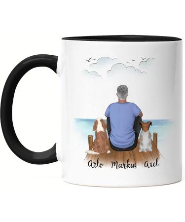 Personalized Kiddle-Design Dog Dad Mug - Black Gift for Dog Owners & Dog Lovers - Buy Online on GoSupps.com