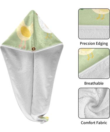 Cute Domestic Chicken Family Farm Hair Towel 2 Pack - Super Absorbent Quick Dry Towels for Women & Girls - Buy Online on GoSupps.com