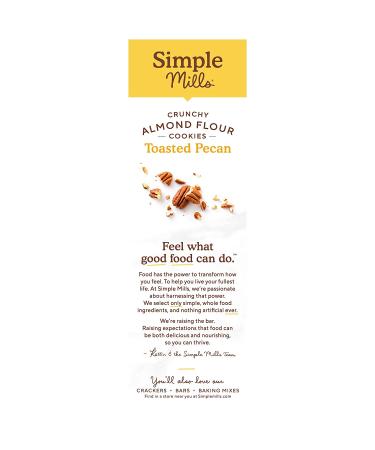 Simple Mills Crunchy Almond Flour Toasted Pecan Cookies - Pack of 6 | 5.5 Oz - Gluten-Free & Delicious - Buy Online on GoSupps.com